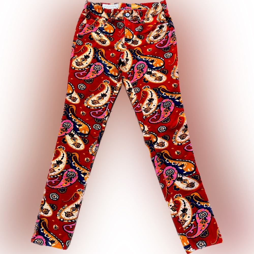 COPY - Anthropologie Corduroy Print Cigarette Pant